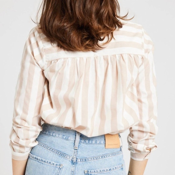 Mille Joni top in Cappuccino Stripe, Medium - Picture 4 of 8